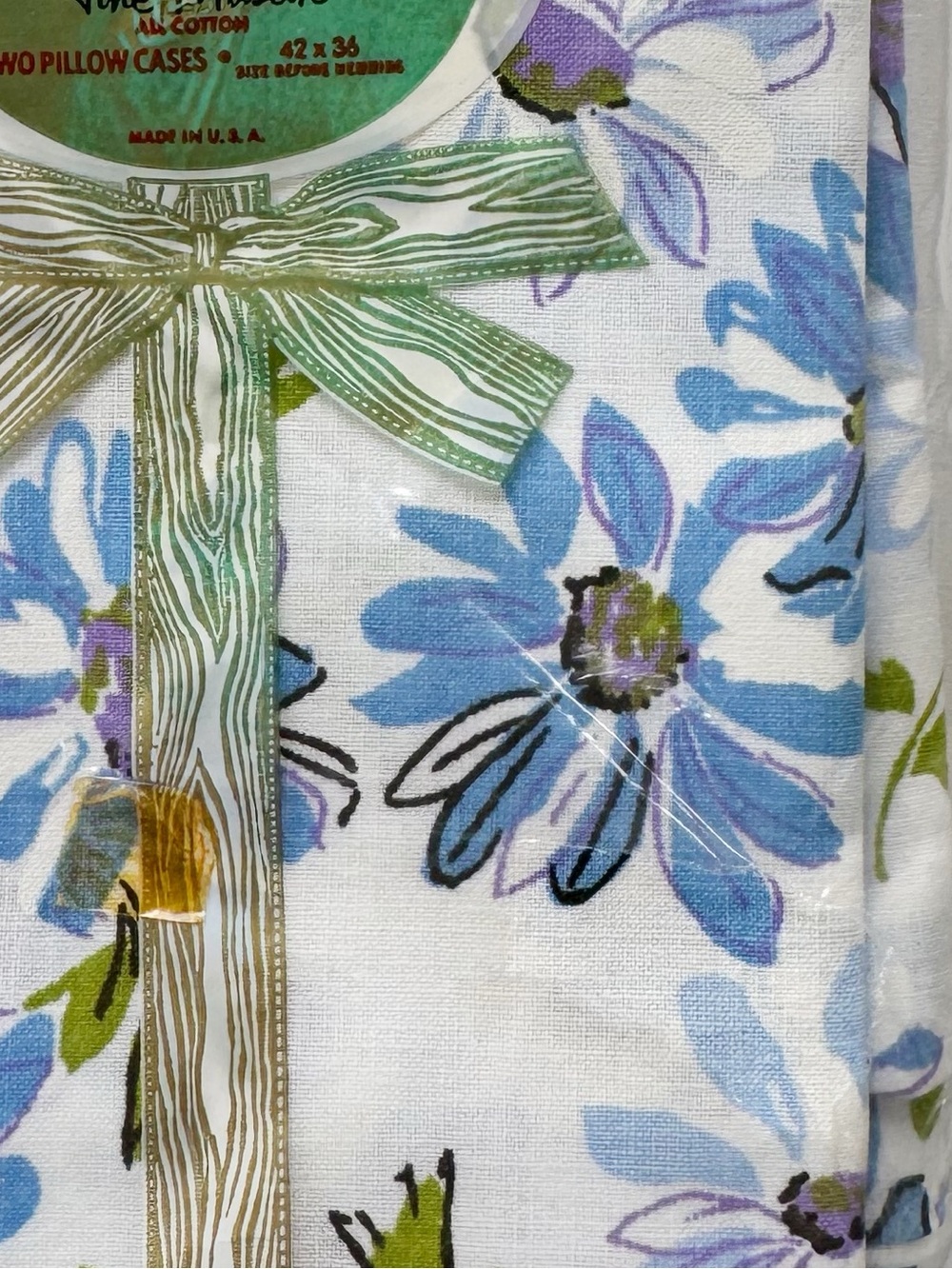 Vintage Dan River MCM Muslin Daisy Pillowcase Set | NEW DEADSTOCK - Picture 4 of 8